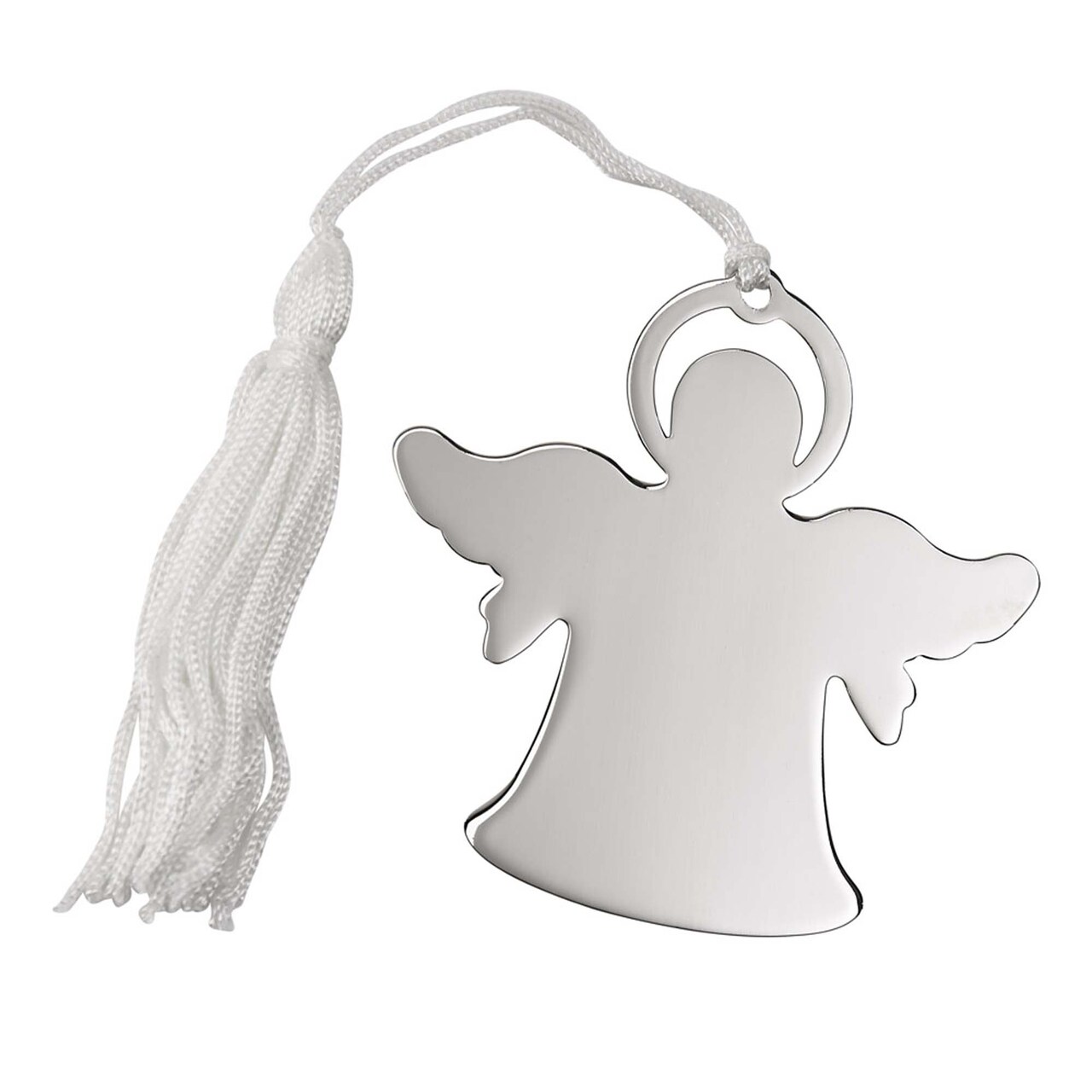Contemporary Home Living 2.5" x 2.5" Holiday Collections Angel Flat Ornament with White Tassel